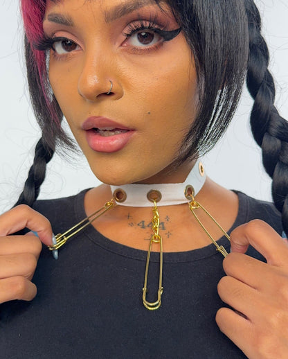 Gold Safety Pin Choker