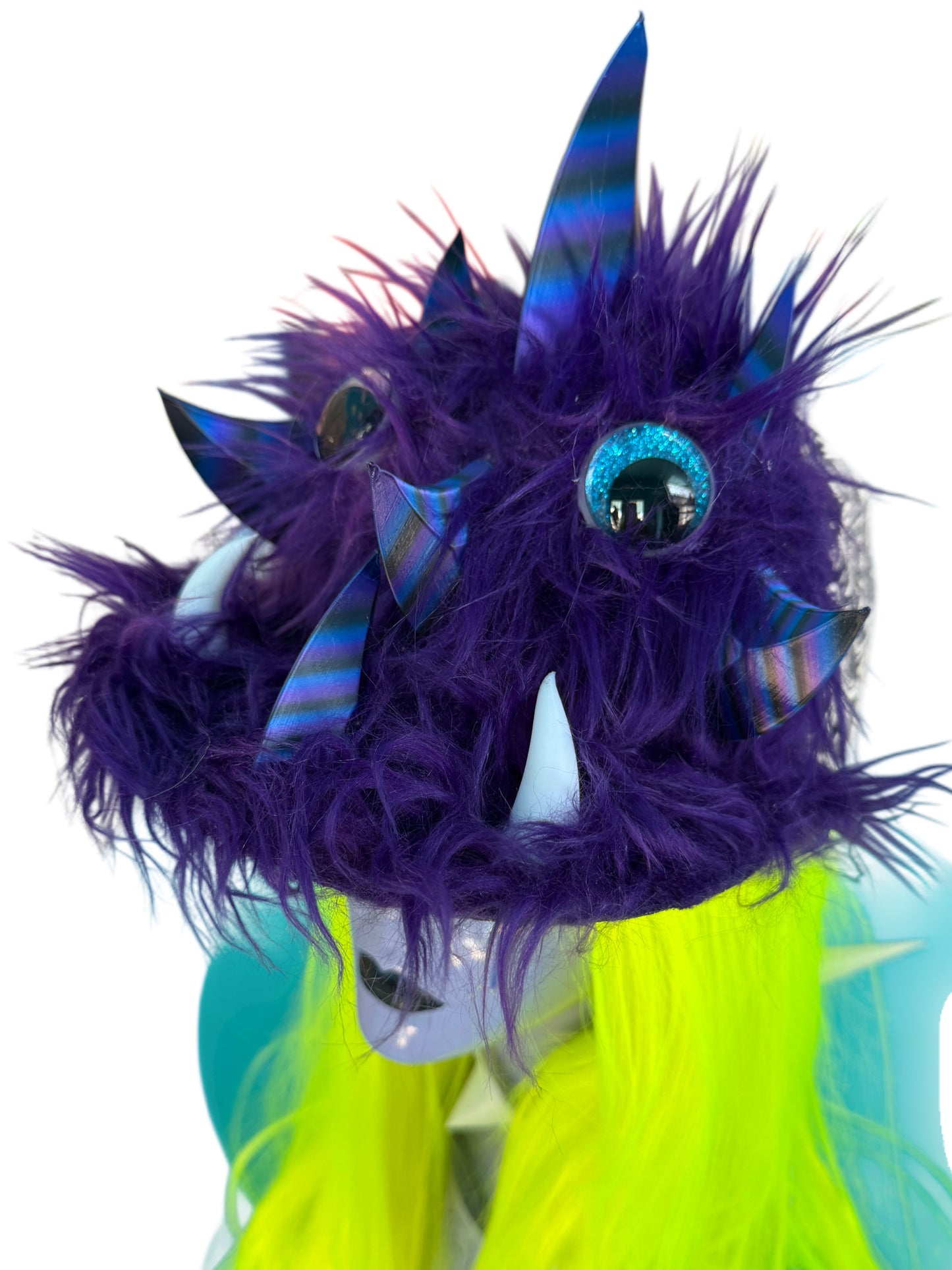 Purple Fur Horned Baseball Hat