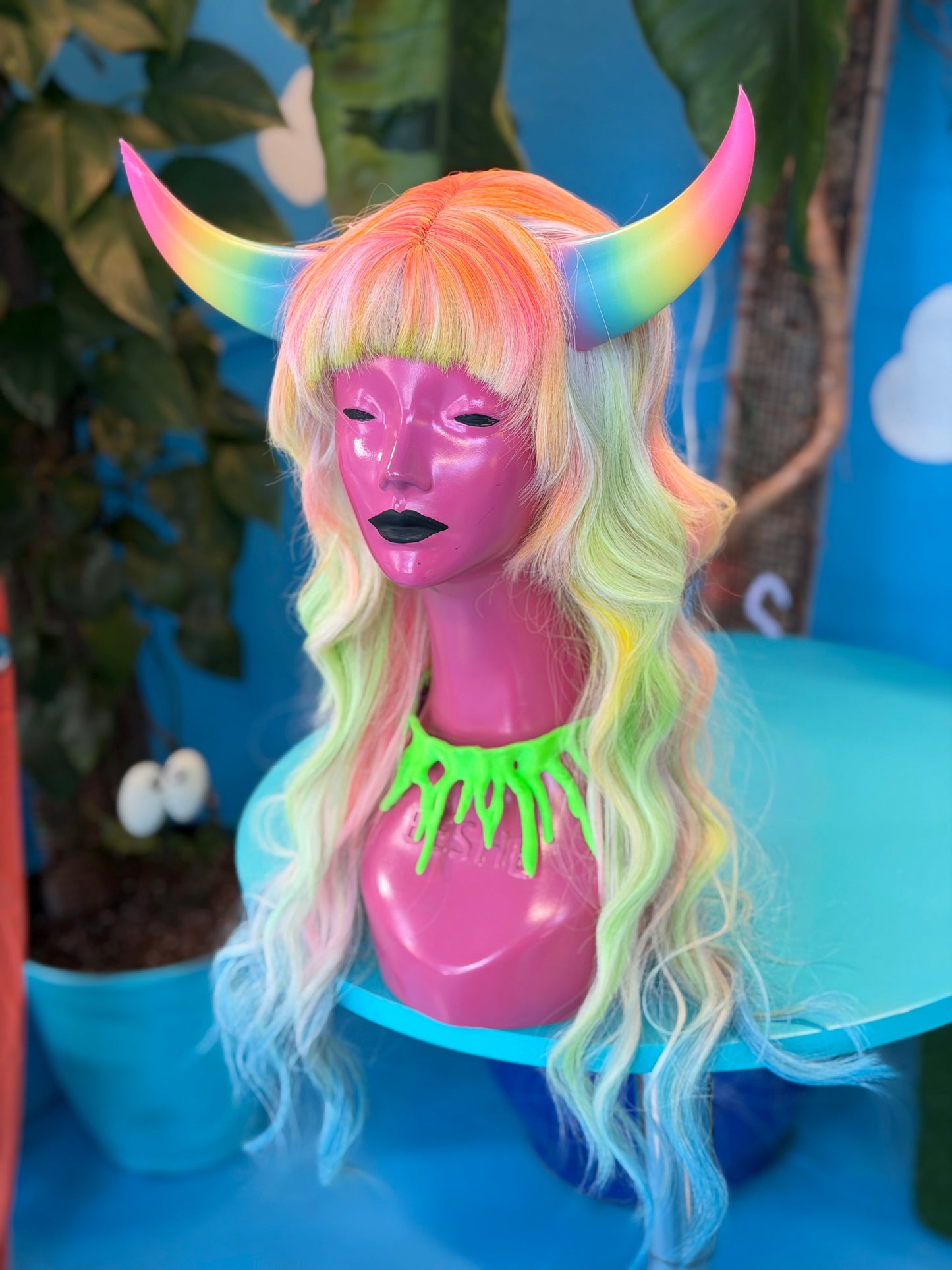 Pastel Horn Shag Wig