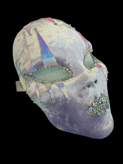 Lavender Velvet Alien Mask