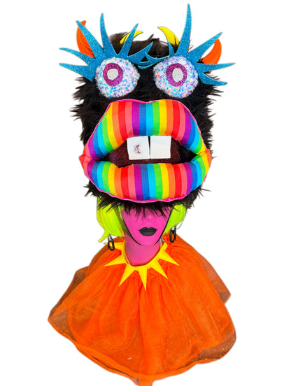Rainbow Lips Monster Hat
