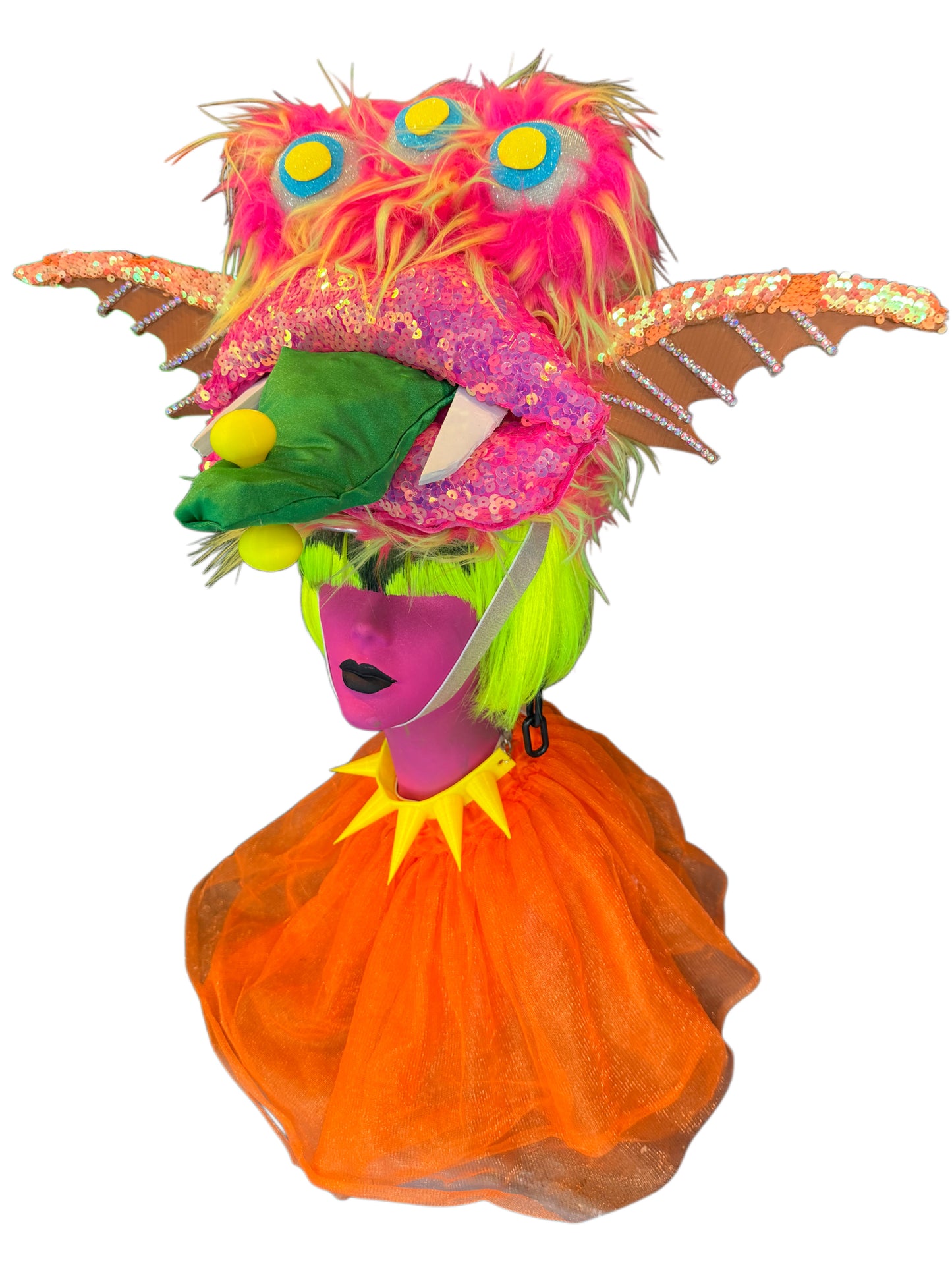 Neon Goblin Monster Hat