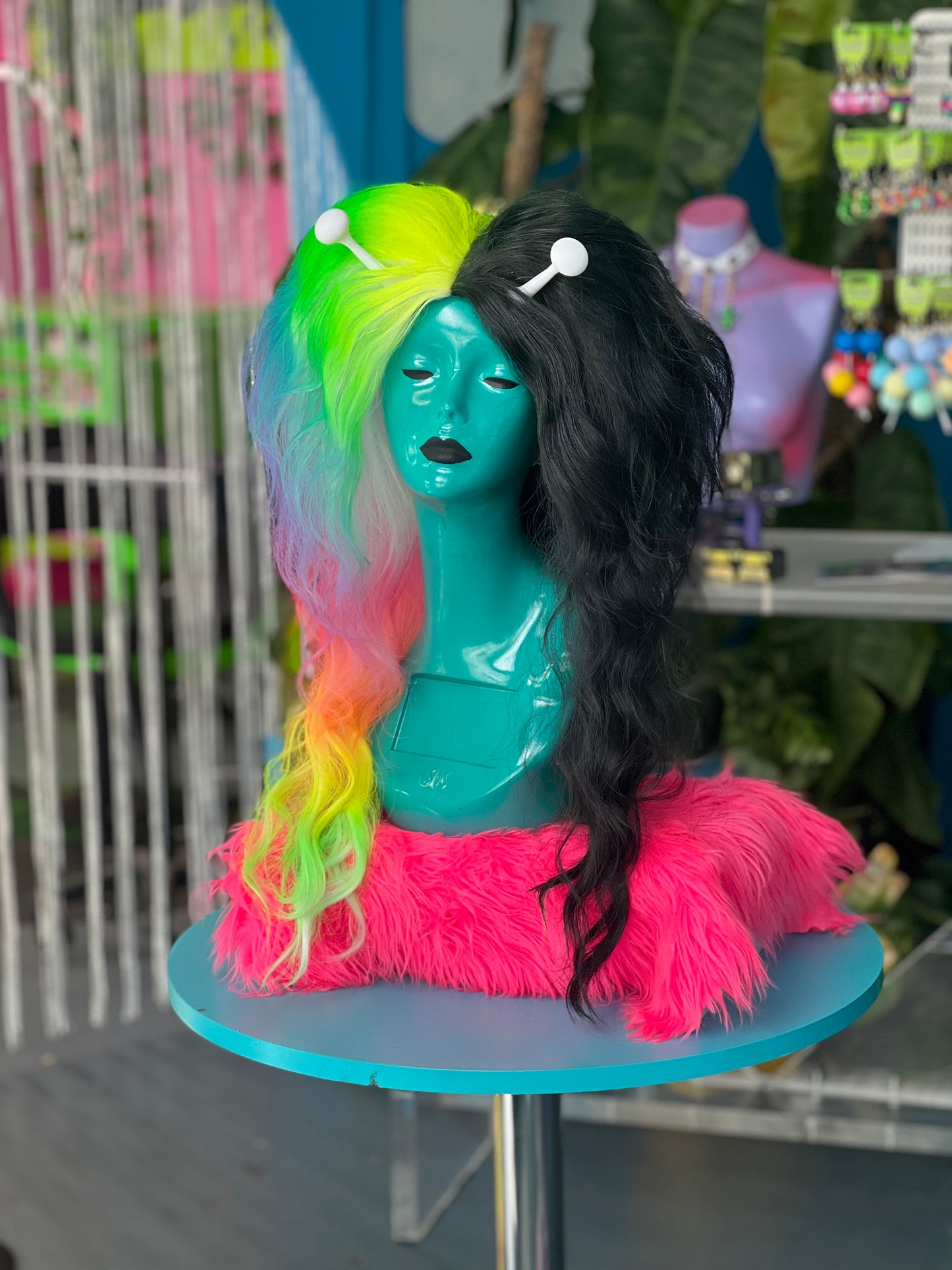 Rainbow Alien Split Wig