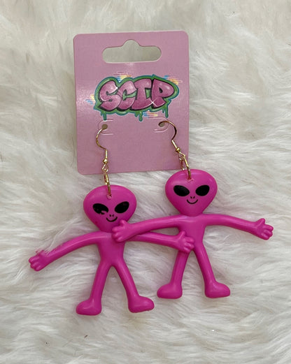 Bendy Arm Alien Earrings