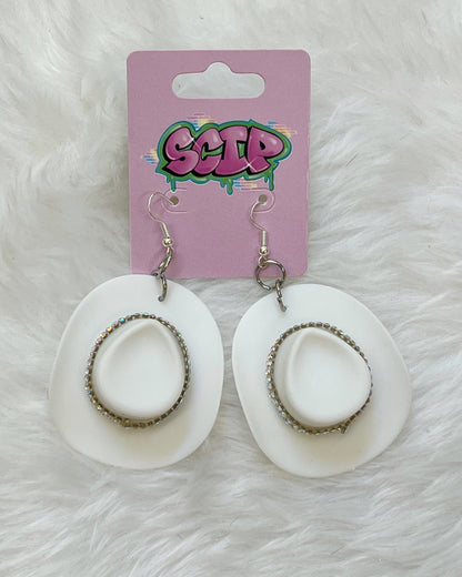 Crystal Cowboy Hat Earrings