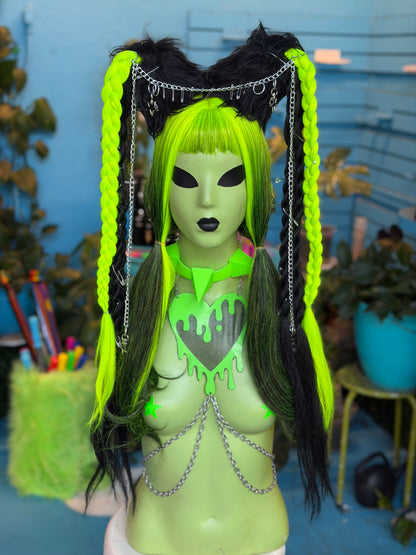 Lime/Black Chained Space Braids
