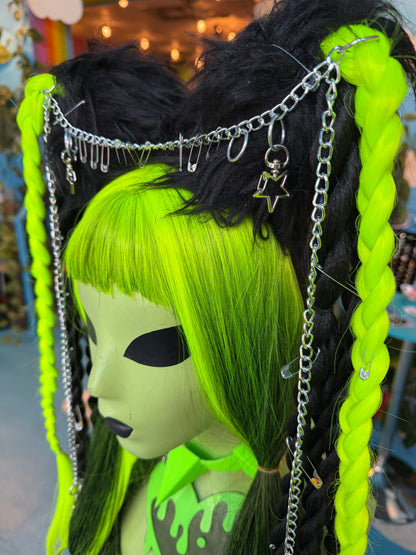 Lime/Black Chained Space Braids