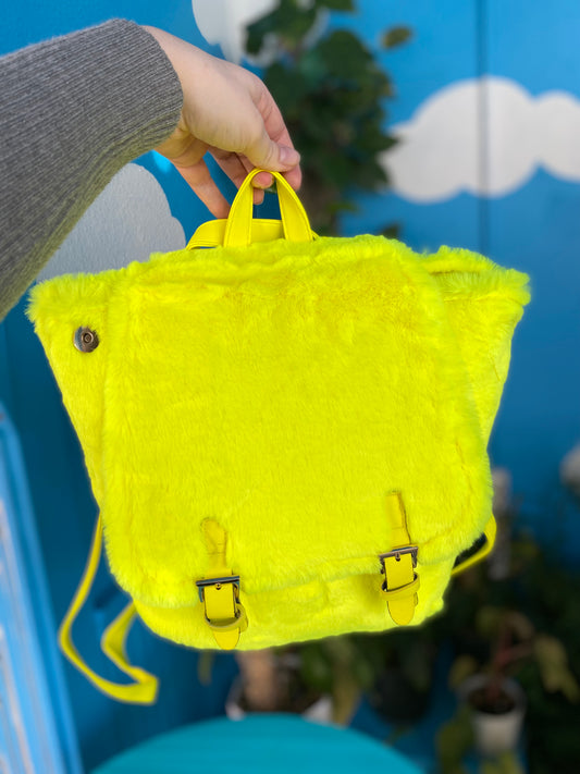 Fuzzy Yellow Backpack