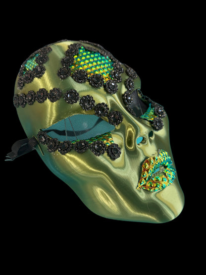 Green/Black/Gold Alien Mask