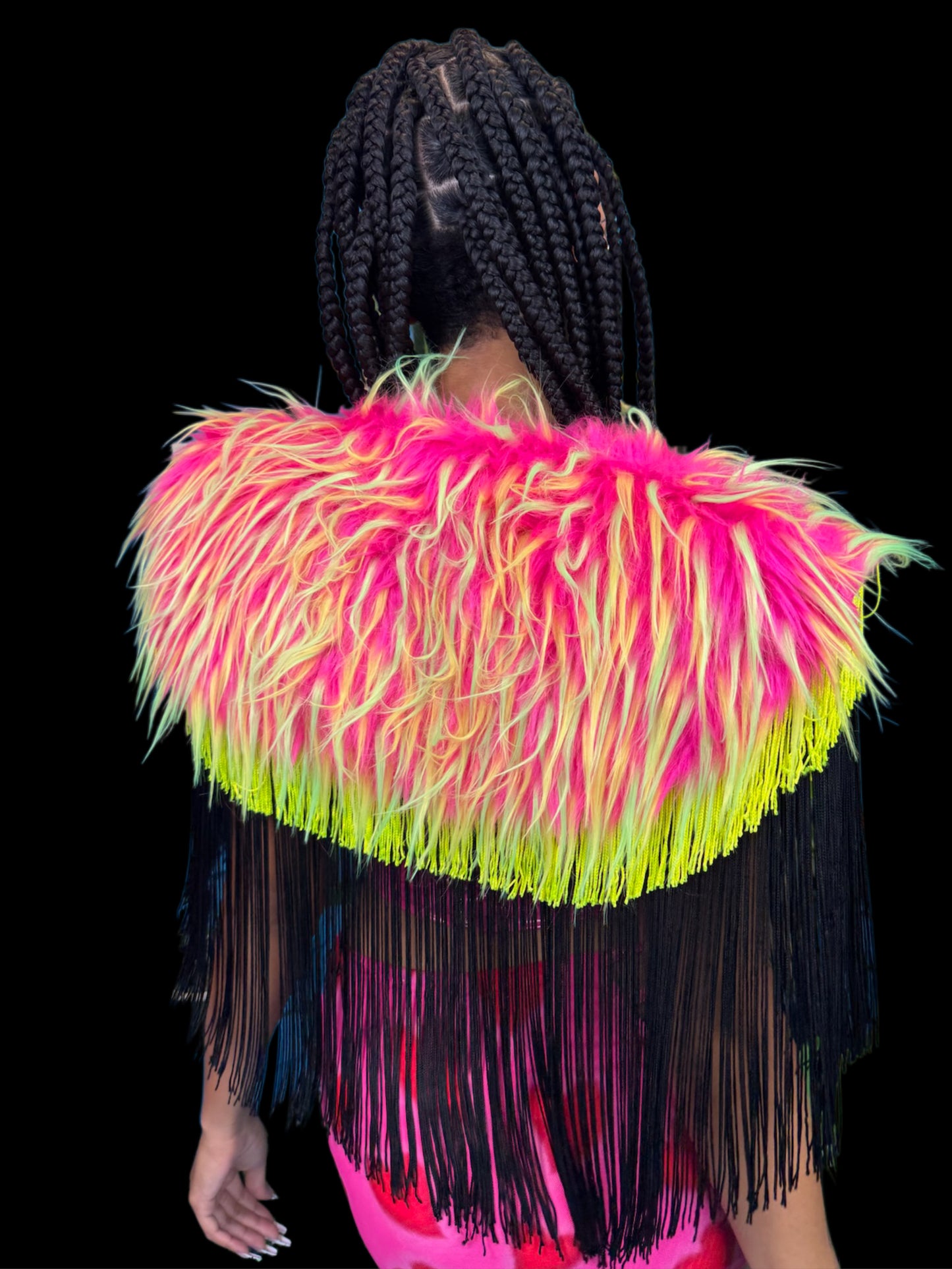 Neon Fur Capelet