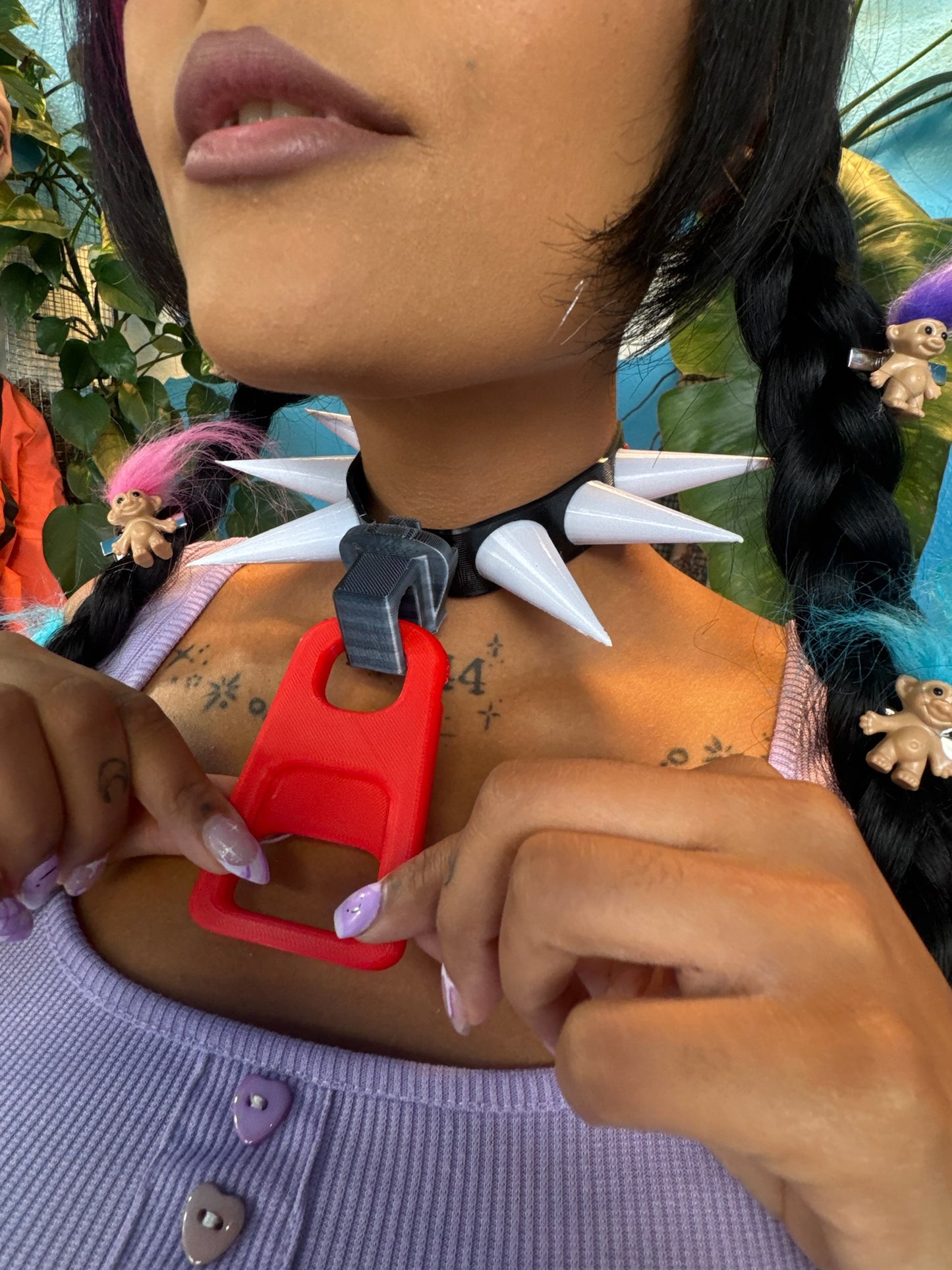 Zipper Pull Spike Collar