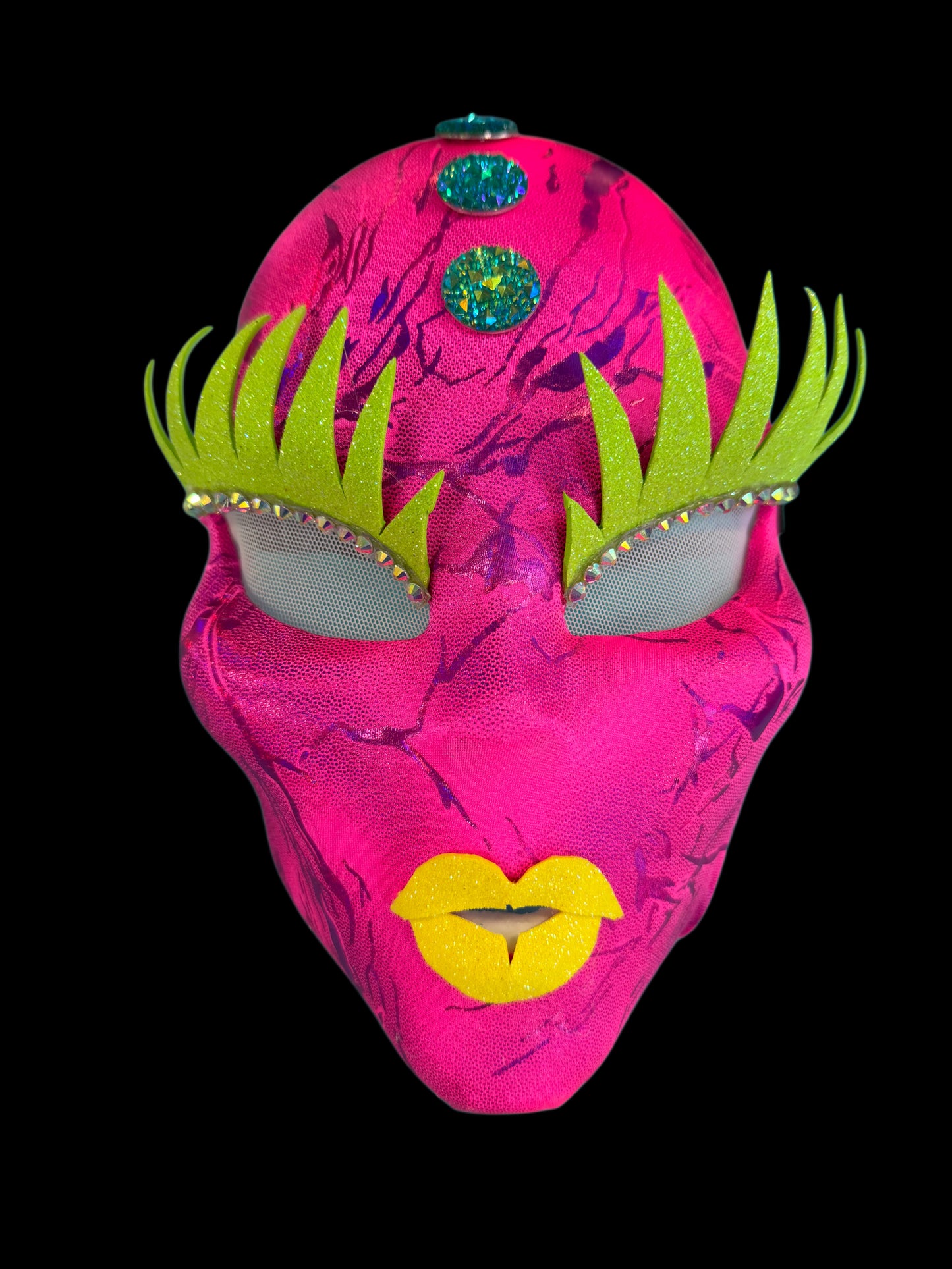 Pink with Lashes Alien Mask