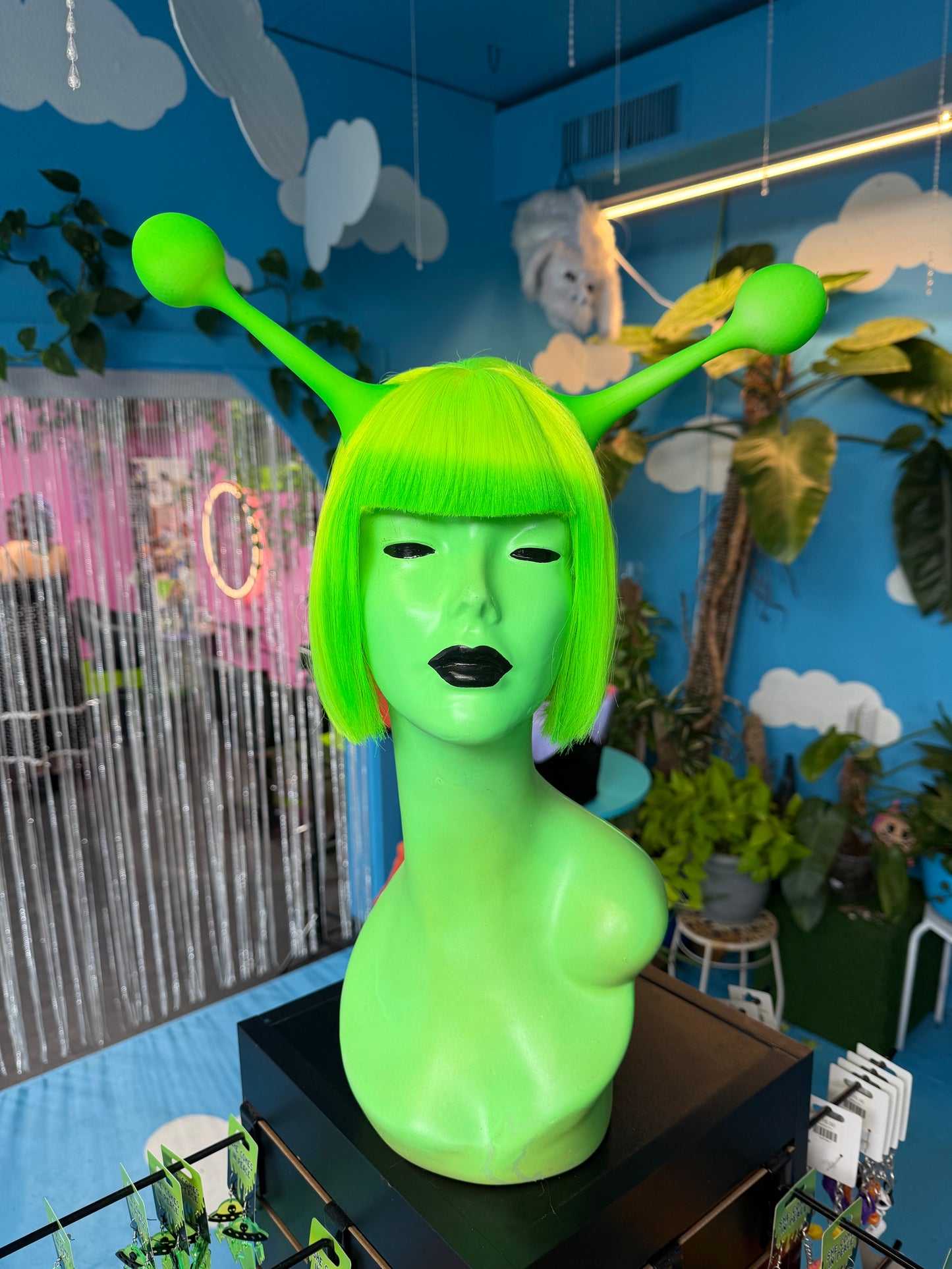Neon Alien Bob Wig