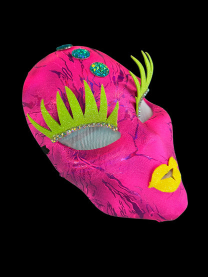 Pink with Lashes Alien Mask