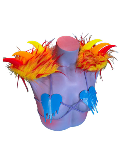 Monster Epaulettes- Fire Horns