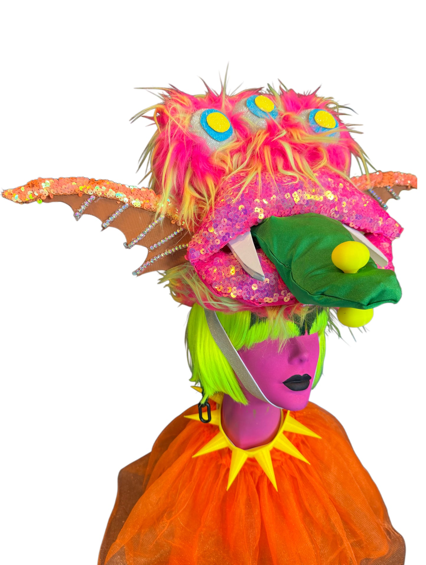 Neon Goblin Monster Hat