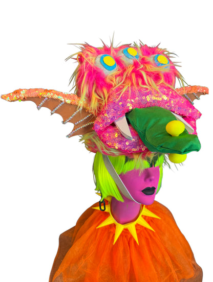 Neon Goblin Monster Hat