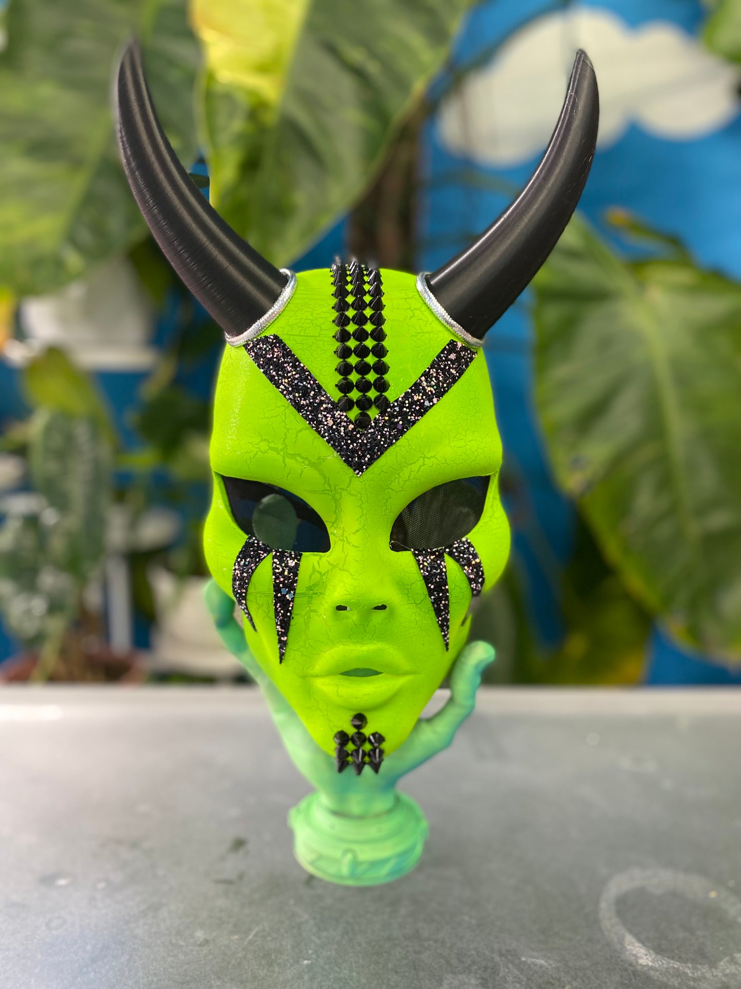 Green Devil Alien Mask