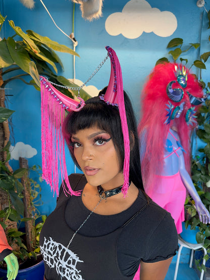 Pink Fringe Horns