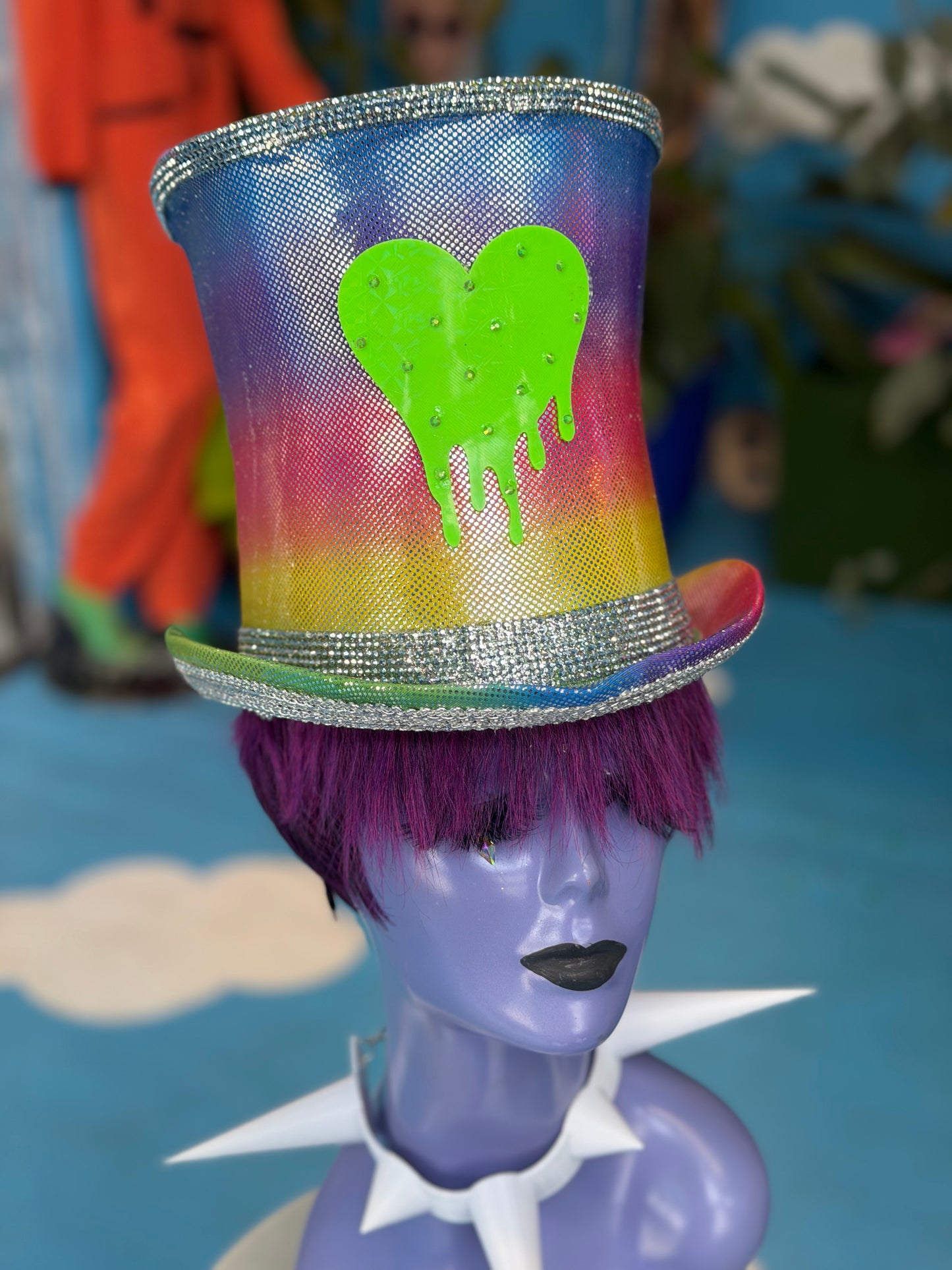 Rainbow Heart Top Hat