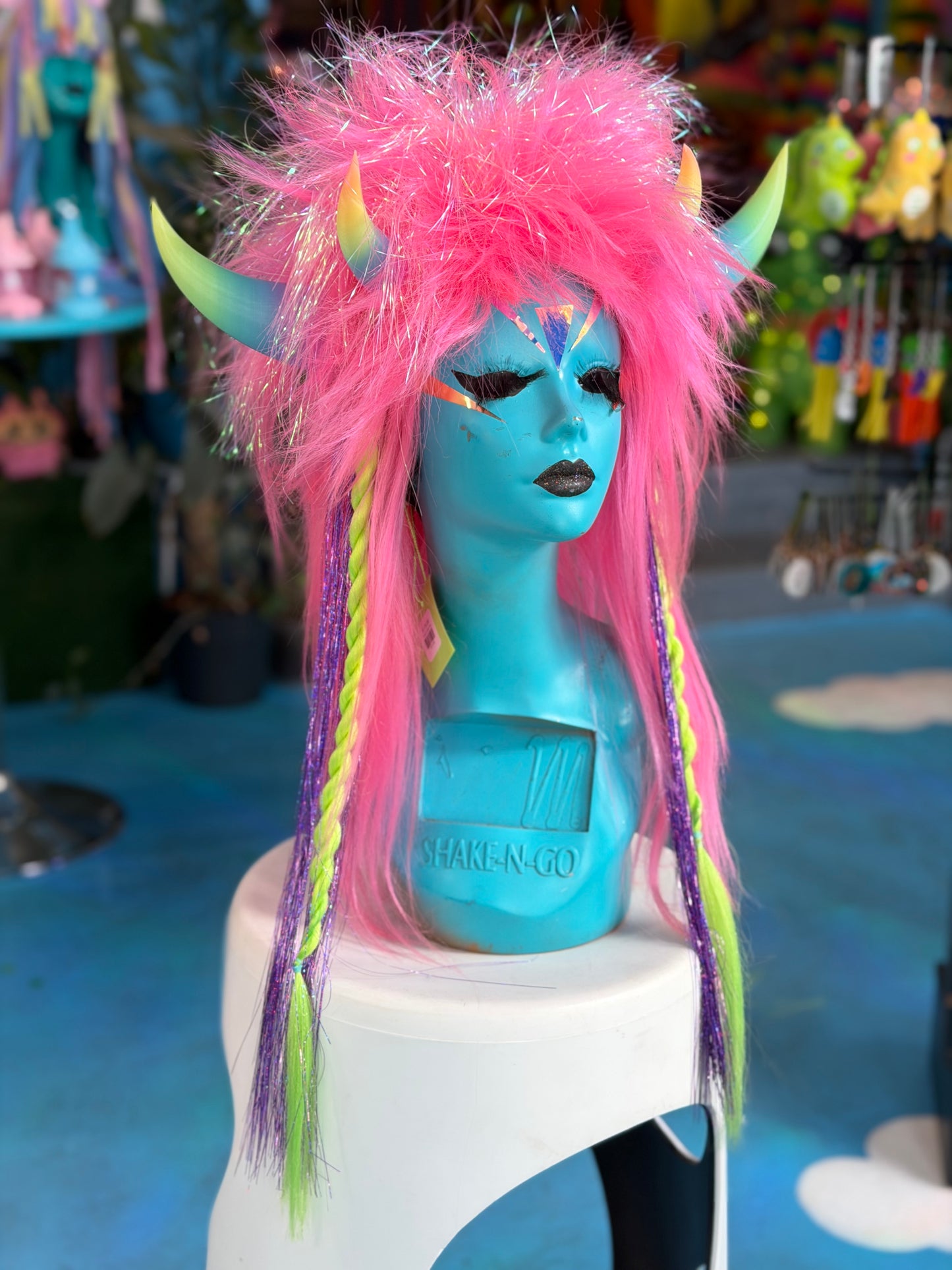 Neon Pink Monster Babe Wig