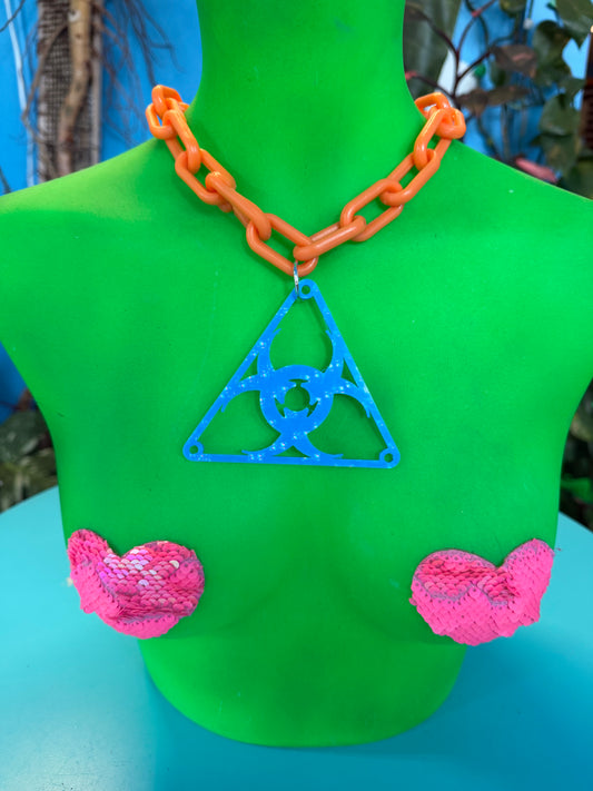 Blue Biohazard Necklace