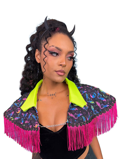 Neon Bat Capelet