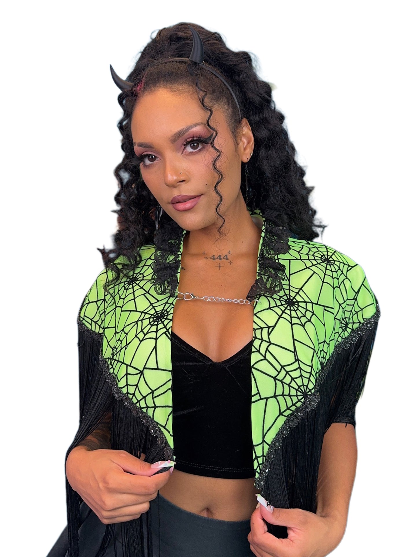 Neon Spiderweb Capelet