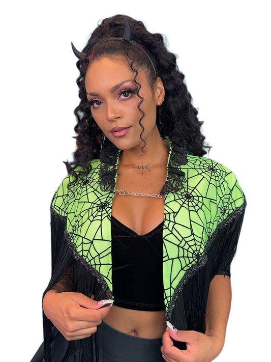 Neon Spiderweb Capelet