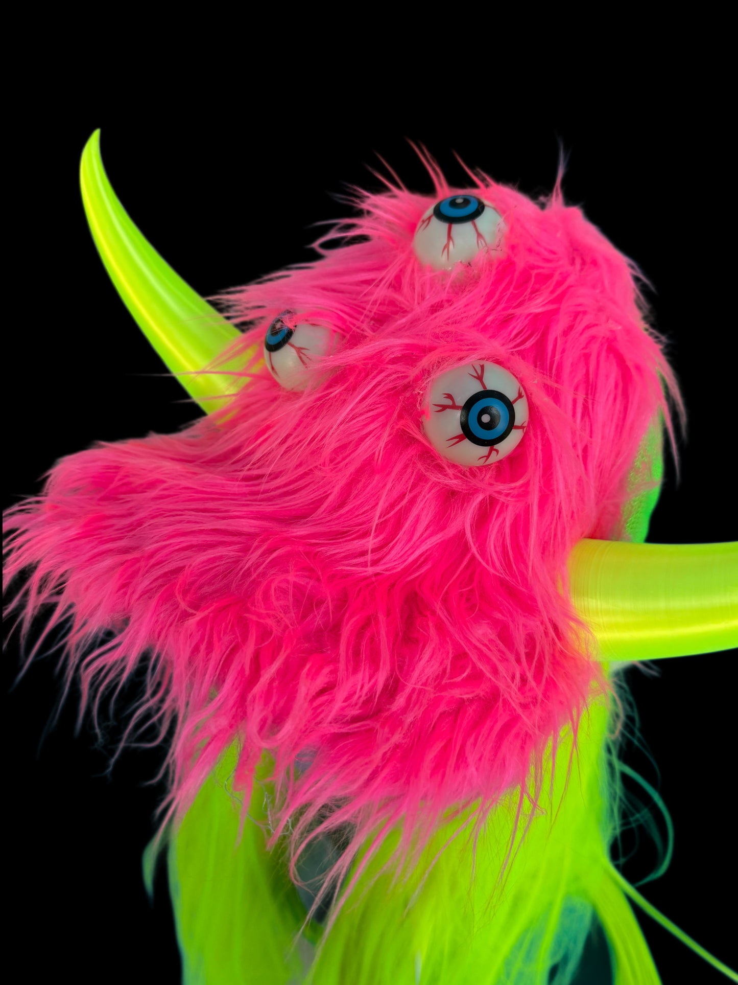Pink Fur Horned Baseball Hat