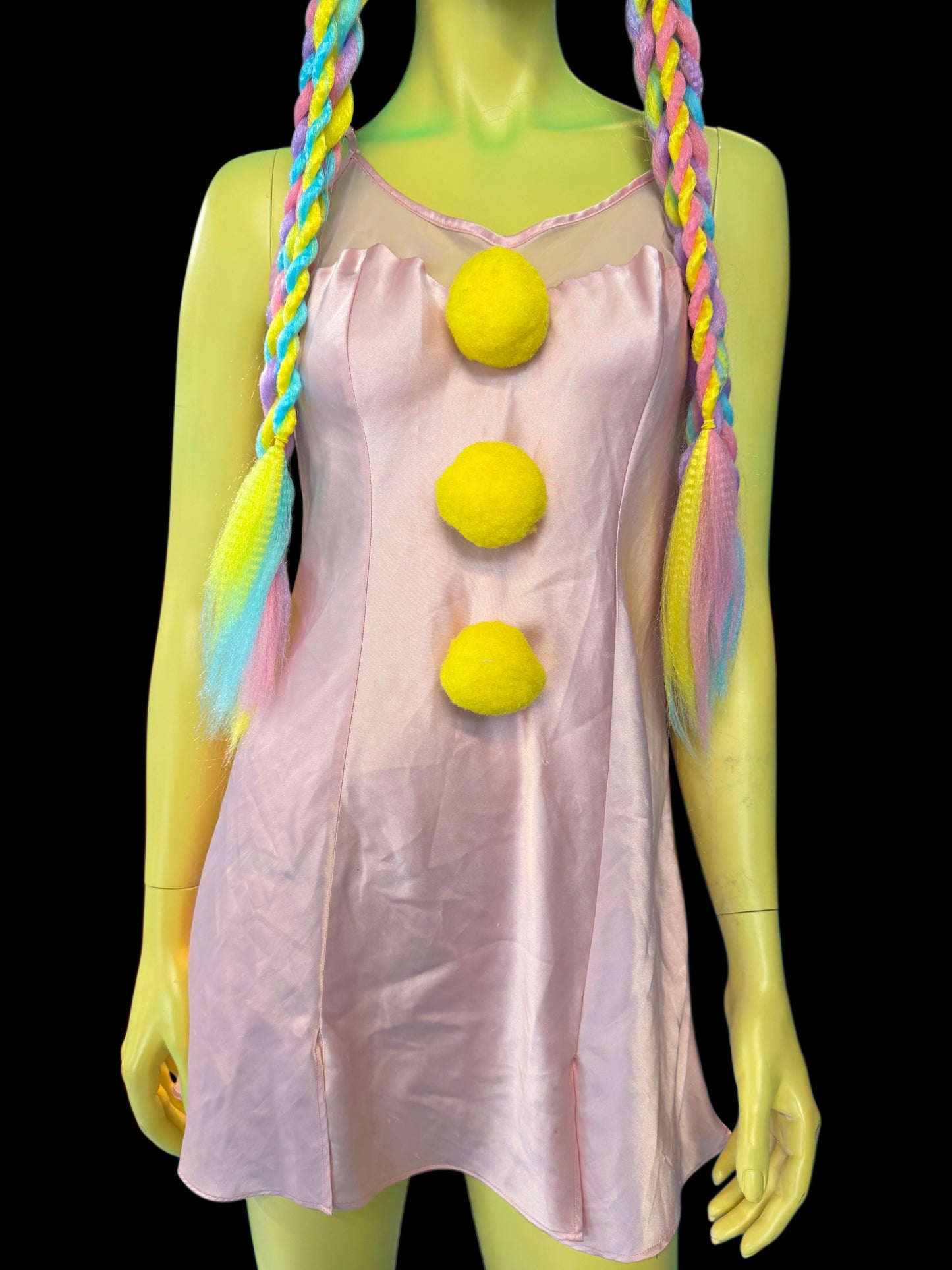 Yellow Pom Slip Dress