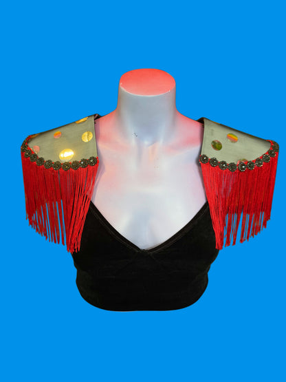 Silver Polka Dot Epaulettes