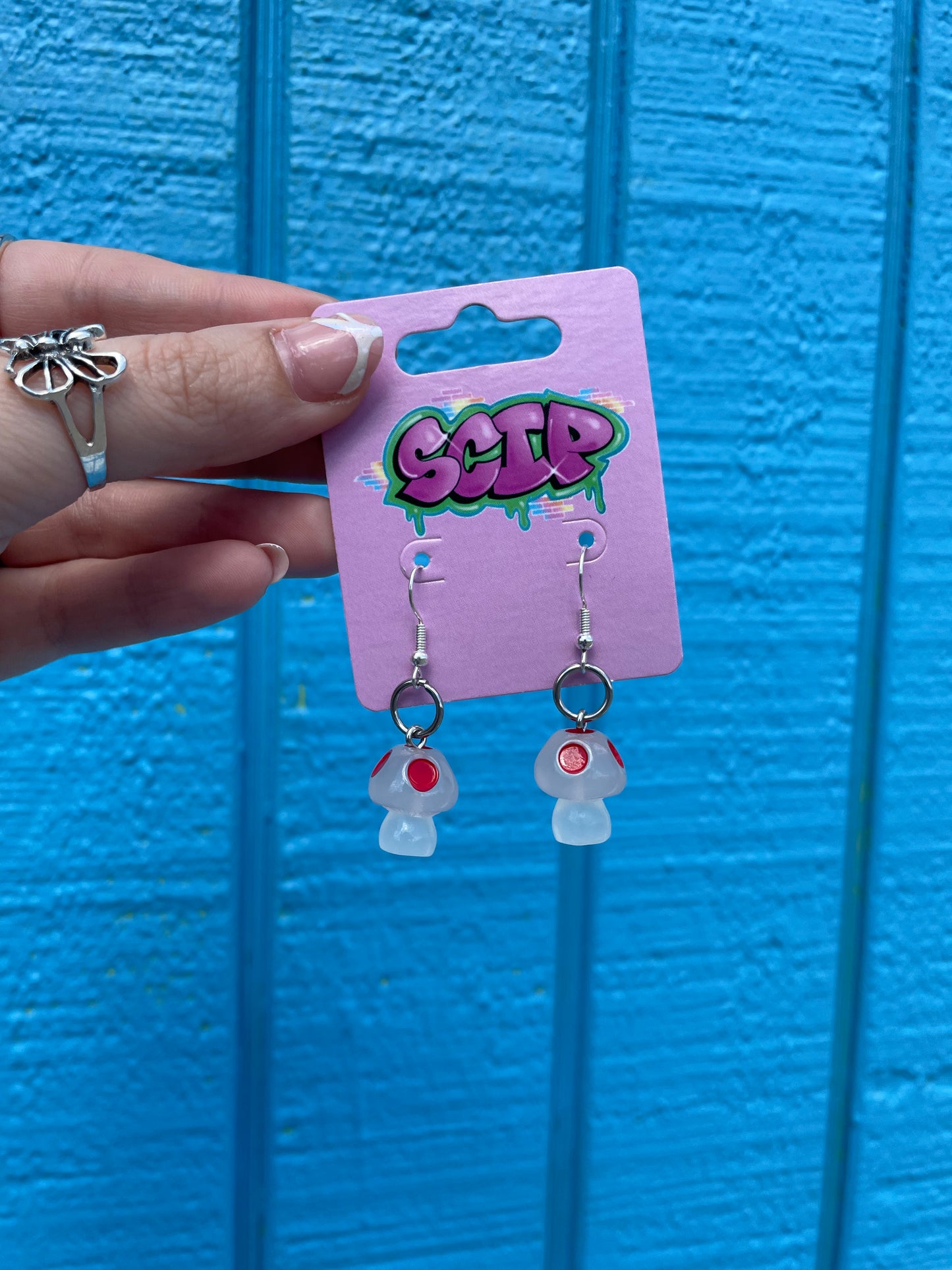 Mini Glow in the Dark Mushie Earrings