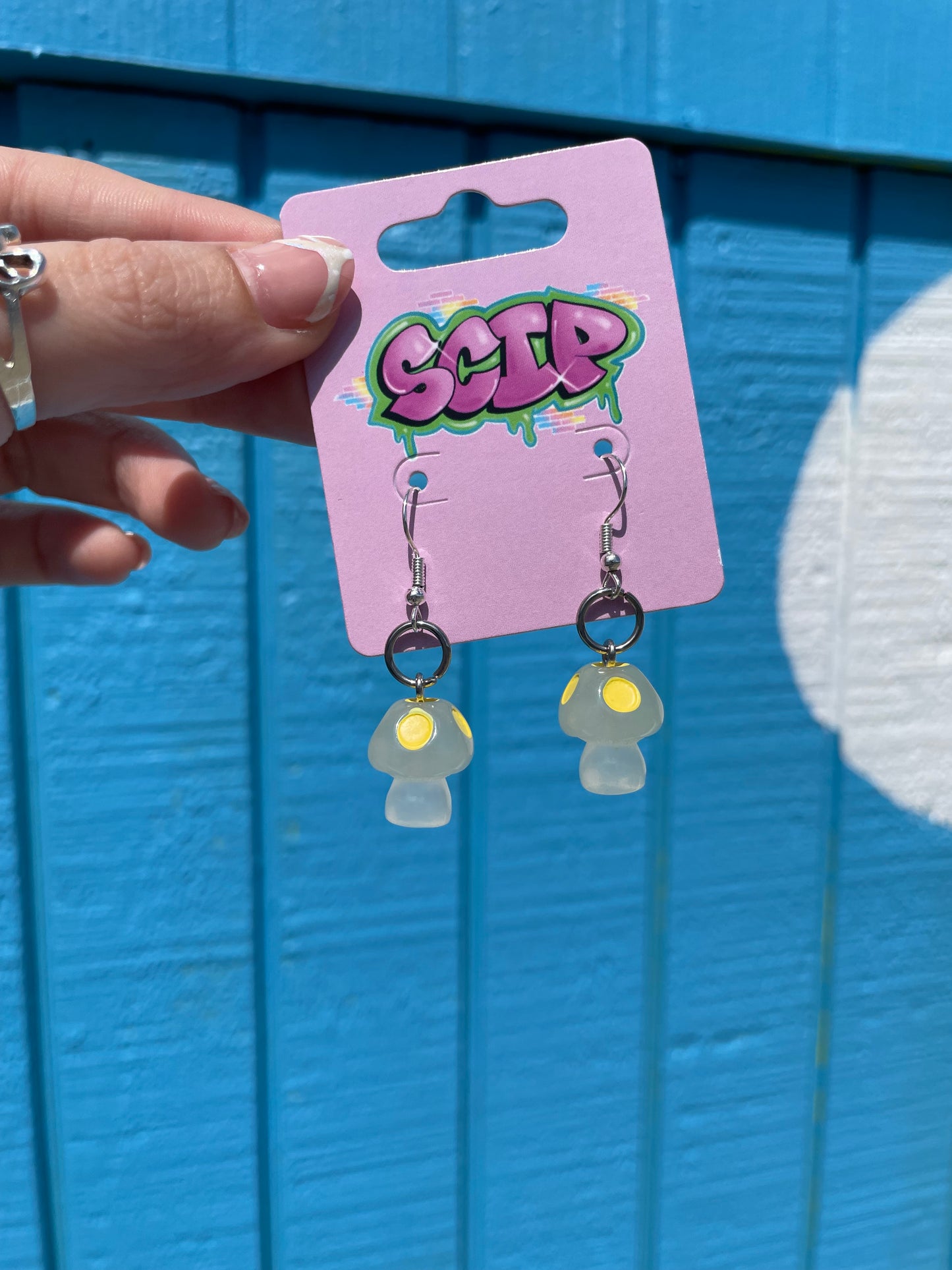 Mini Glow in the Dark Mushie Earrings