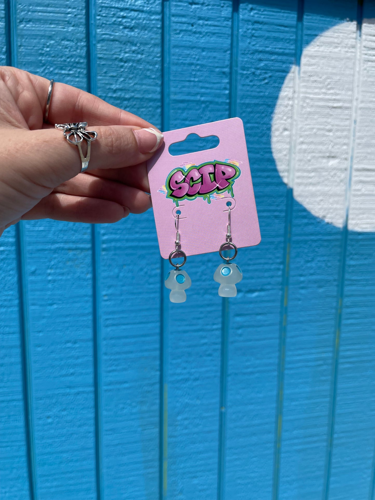 Mini Glow in the Dark Mushie Earrings