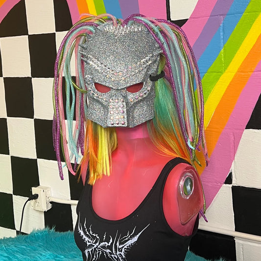 Predator Headdress - Silver Rainbow