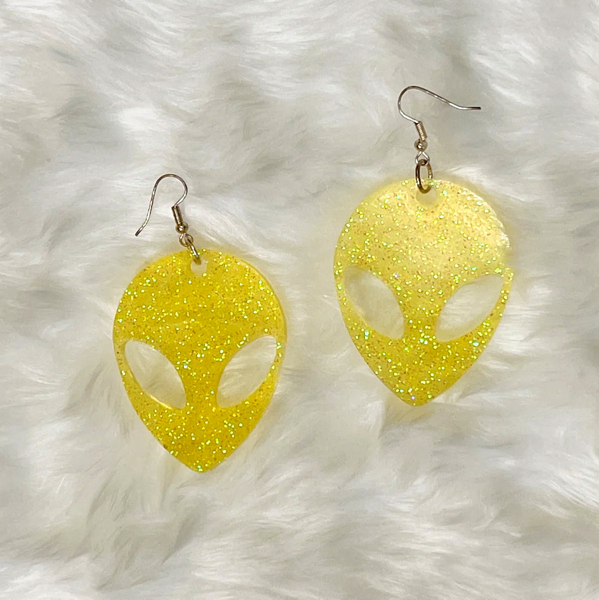 Medium Glitter Alien Earrings