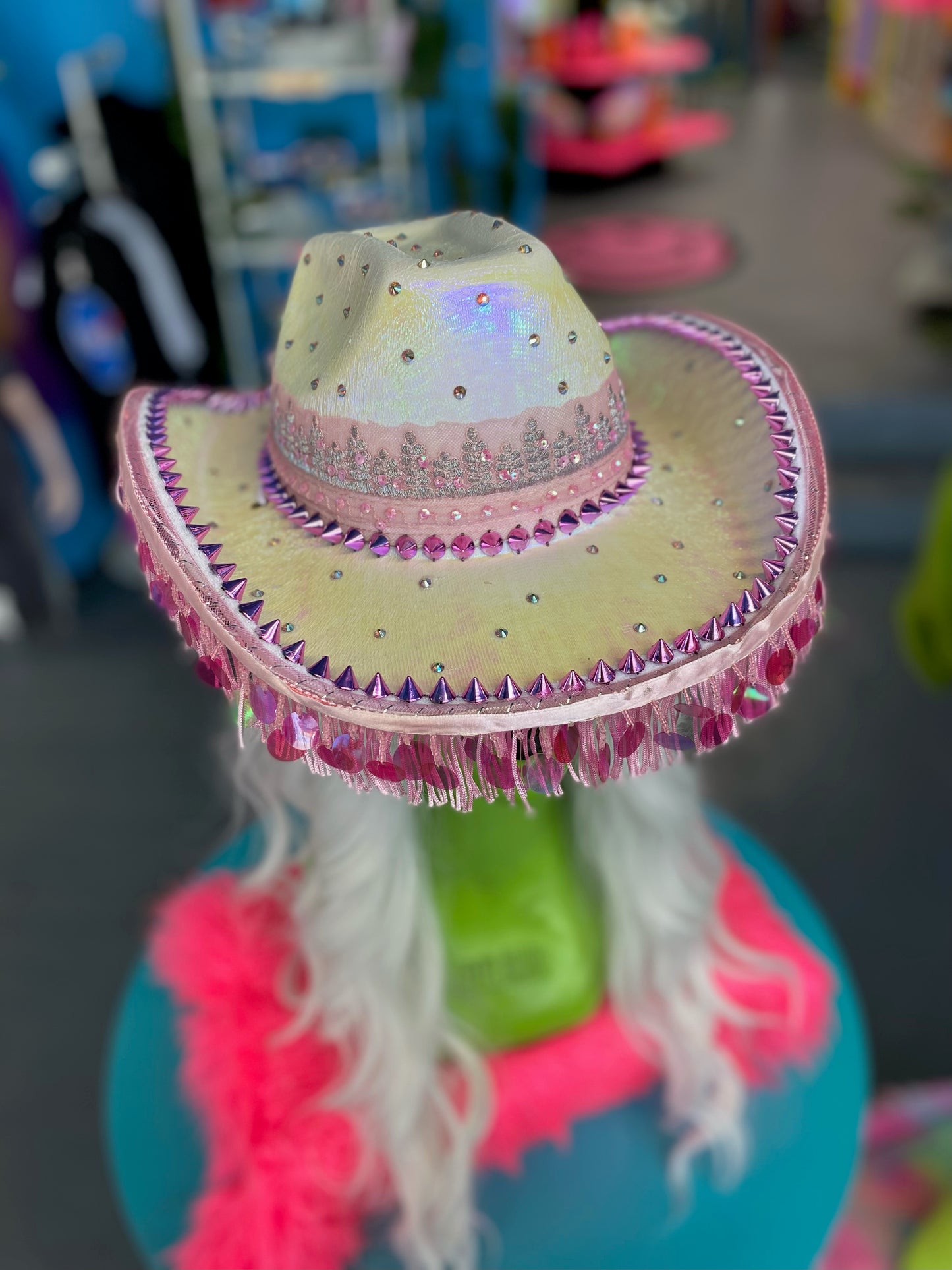 Pink Dream Cowboy Hat w/ Fringe