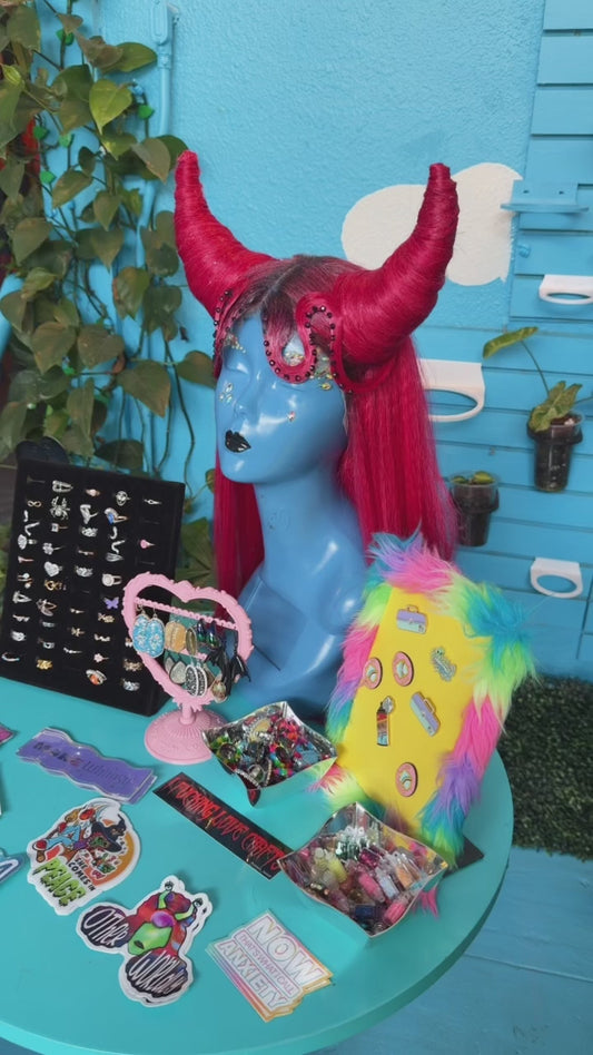 Hair Horned Red Wig