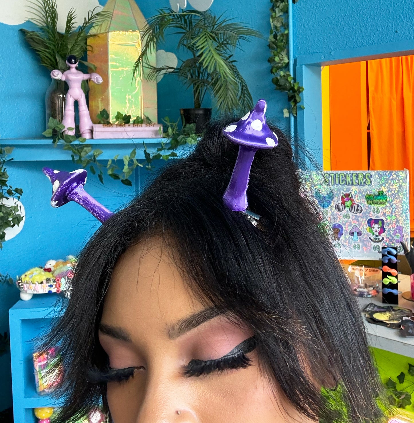 Mushroom Hair Clips