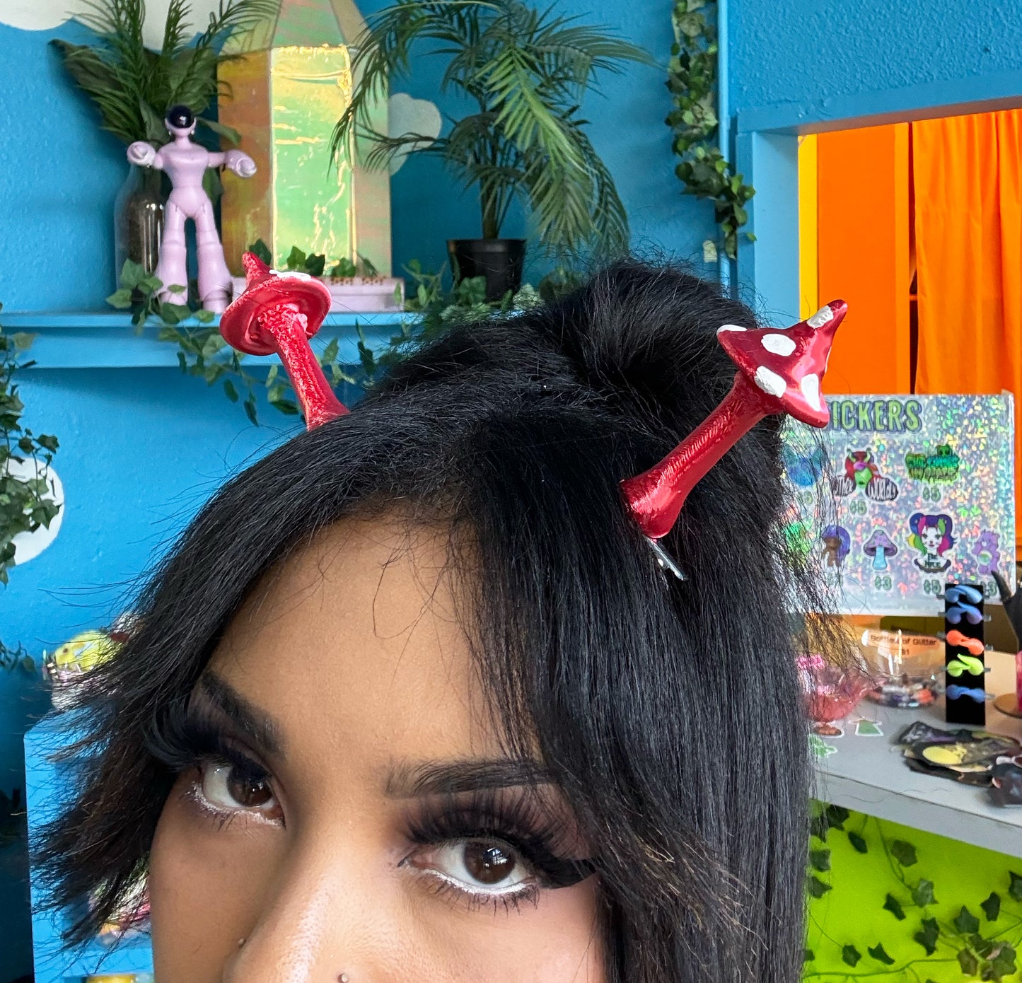 Mushroom Hair Clips